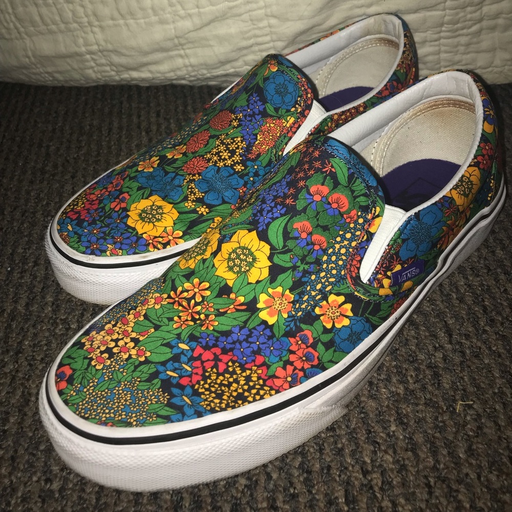 Liberty Multi Floral Slip On Vans